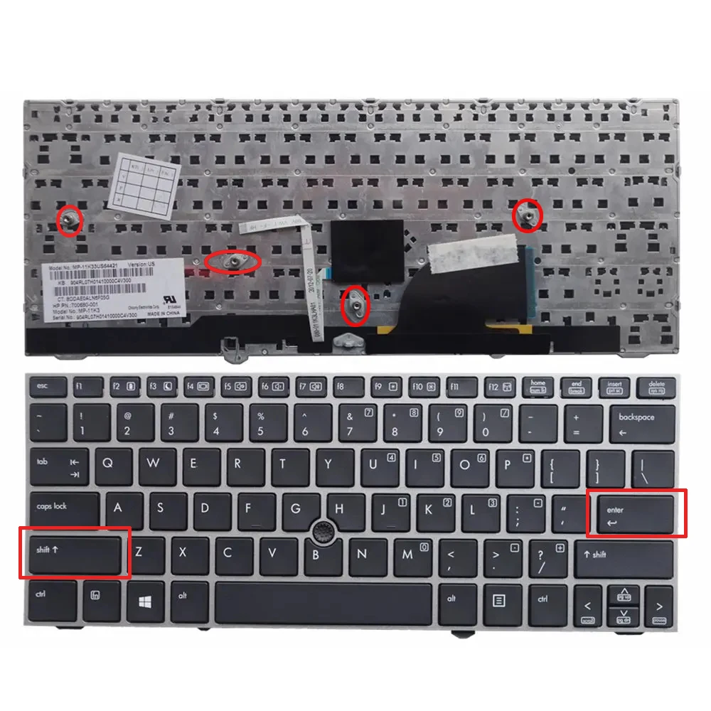 Tastiera Per Laptop Usa Per Hp Per Elitebook 2170P 2170