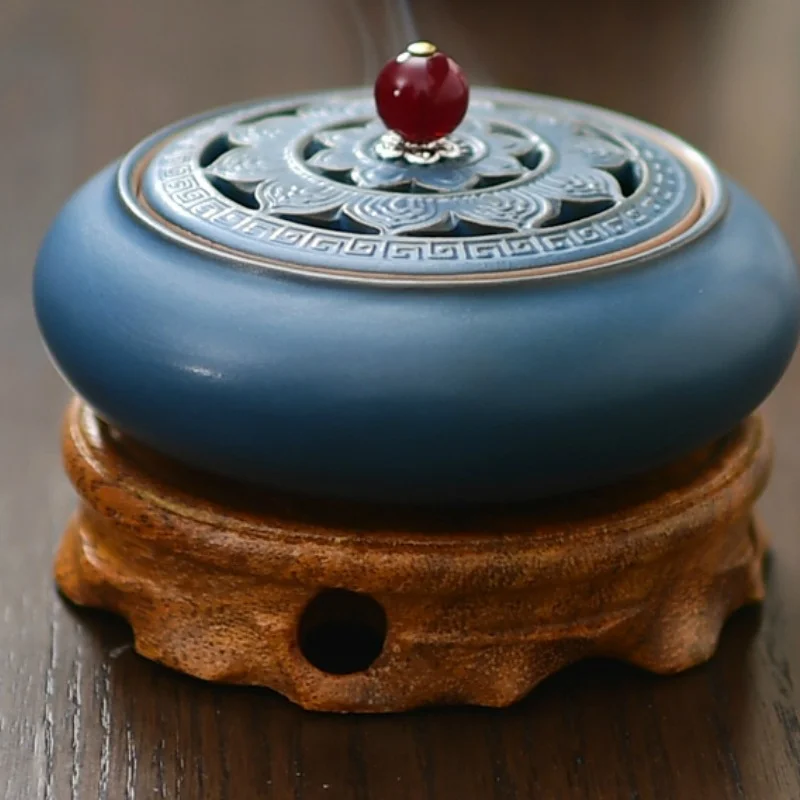 

Blue Small Incense Burner Rack Creative Antique Ceramic Home Indoor for Buddha Tea Ceremony Incense Burner Home Decoration