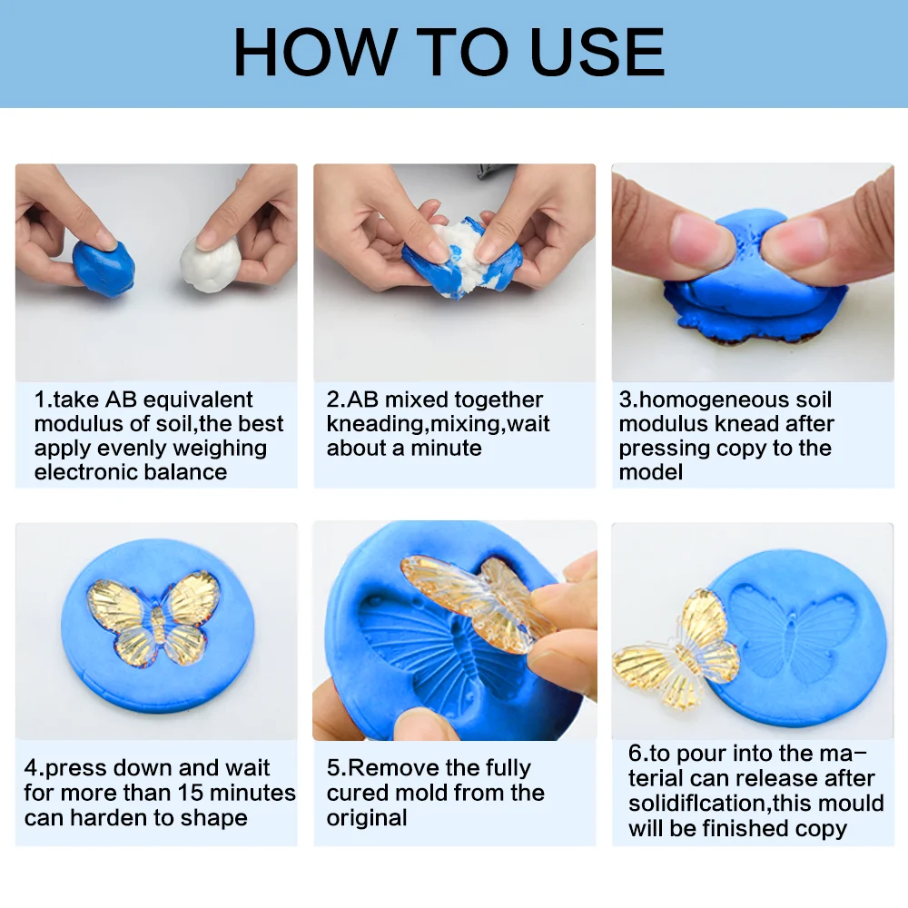 Silicone Dental Putty Mold Making Solid Modeling Silica Gel Food Safe impression material 50g/100g/200g/400g silicone mold