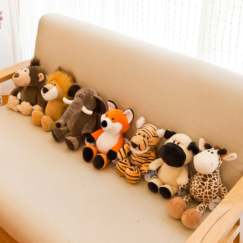 25CM Super Cute Stuffed Toys for Kids Sleeping Mate Jungle Animals Dolls Elephant Dog Tiger Fox Lion Giraffe Raccoon Monkey 4 25CM Super Cute Stuffed Toys for Kids Sleeping Mate Jungle Animals Dolls Elephant Dog Tiger Fox Lion Giraffe Raccoon Monkey 4