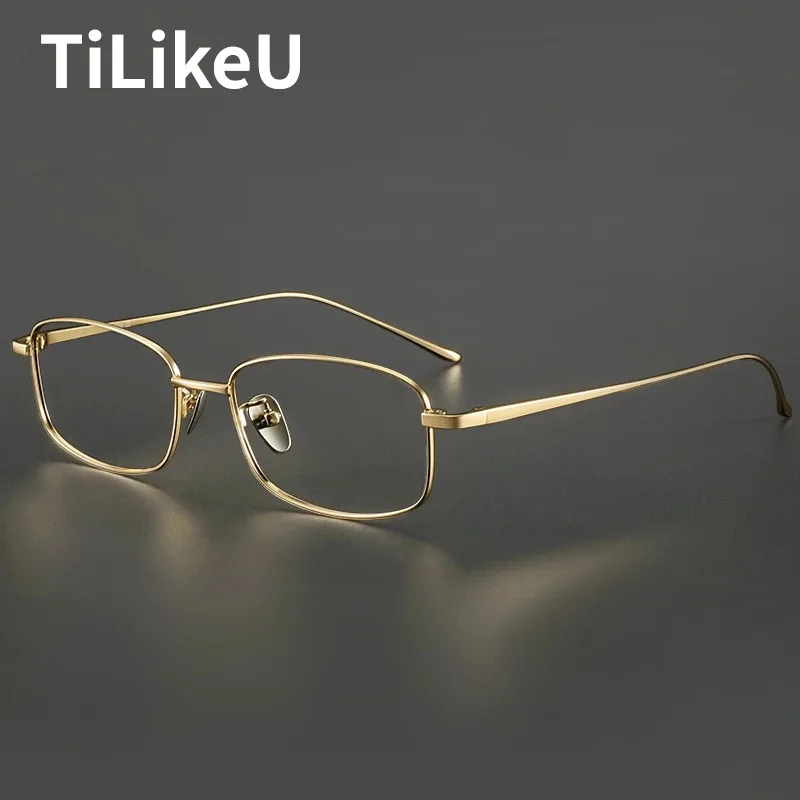 

Ultra Light 9G Pure Titanium Eyeglasses Frame Men Brand Designer Myopia Optical Glasses New Women Retro Square Flexible Eyeglass