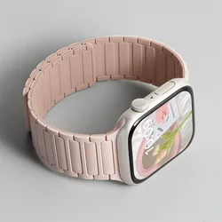 Magnetic Silicone Strap for Smartwatches - Stylish and Durable Design (Pink Rose Grey)