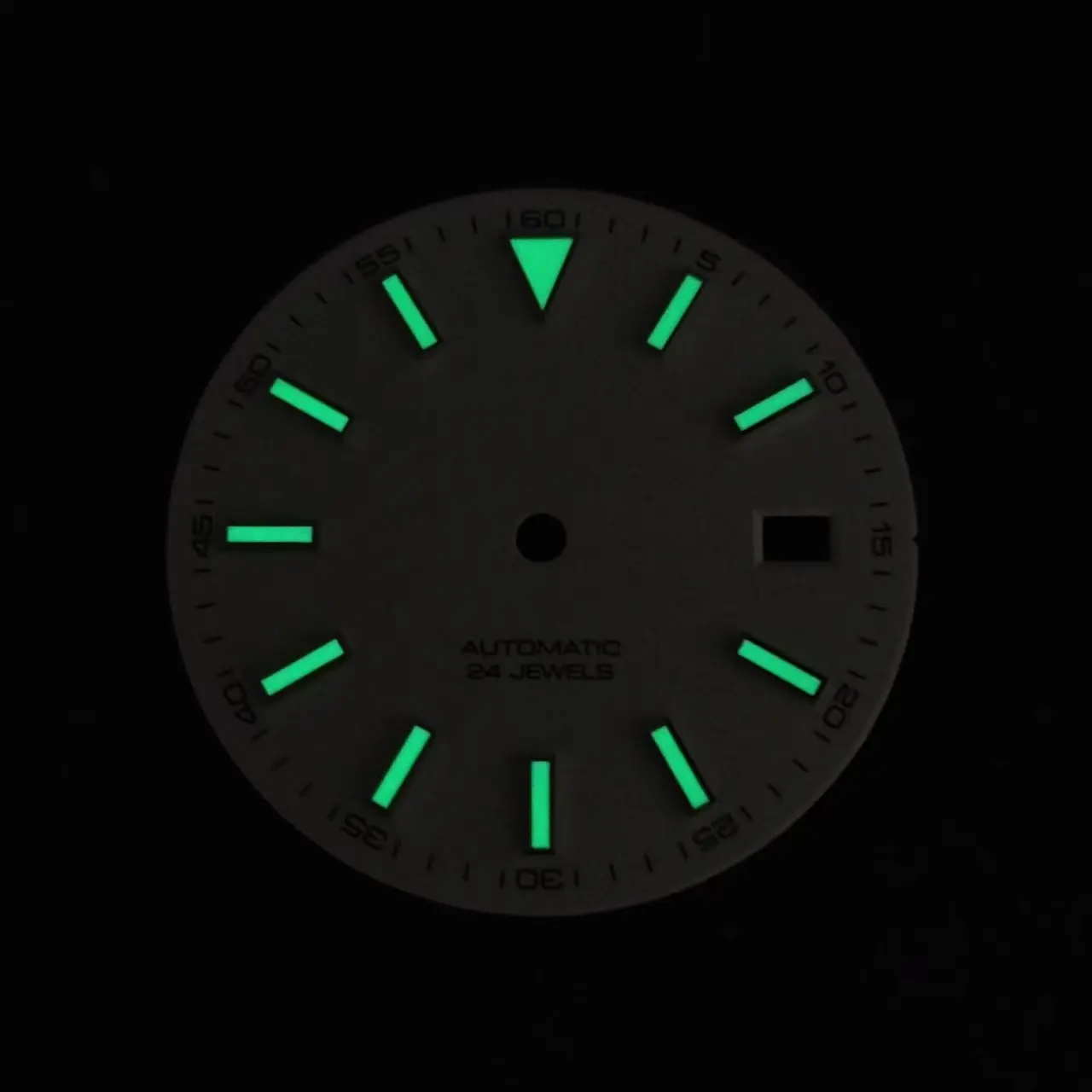 40mm NH35 Case 31mm Watch Faces Green Luminous Dial Silver Hands for Date Just NH35 Replace Accessories