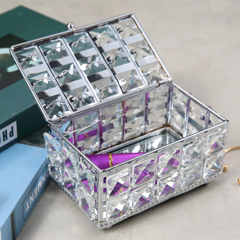 Crystal Jewelry Box Flip Open Creative Jewelry Box Jewelry Box High-End Storage Gift Box