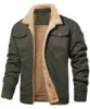 Men’s Winter Faux Shearling Jacket – Black Parka 3