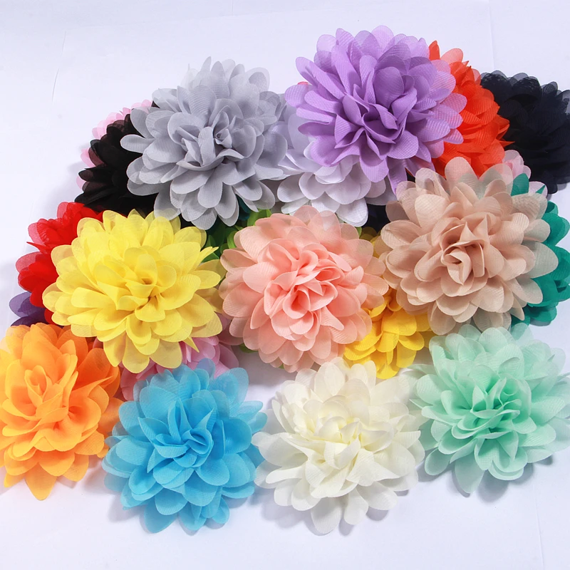 5 Stück 10 cm Chiffon-Stoff künstlich für Hochzeitskleid, Kleidung, Hüte, Kopfschmuck, Stirnband, Halskette, Dekoration, Blumenstrauß, Bastelprojekt