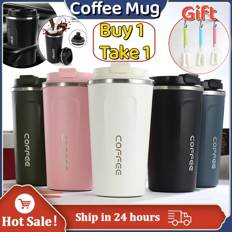 

380ML Coffee Cup Thermos Bottle Stainless Steel Vacuum Insulated Double-layer Insulation Cold And Hot Car Travel Mug Flask