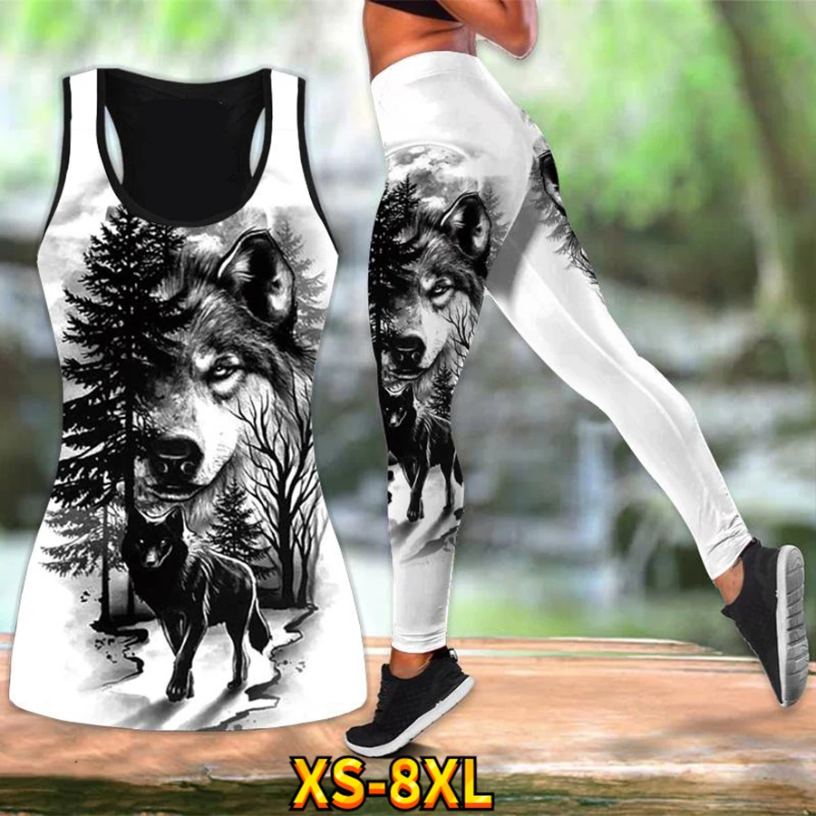 Stylish Printed Tank Top Ladies Summer Gym Running Sexy Yoga Pants Quick  Drying Breathable Suit Xs-8xl - Leggings - AliExpress
