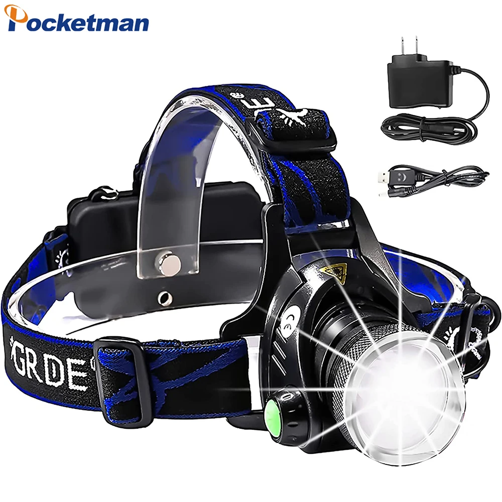 

High Lumens Upgrade LED Headlamp 3 Modes Micro-USB Rechargeable LED Work Headlight Waterproof Flashlights Headlamps Hot Sale