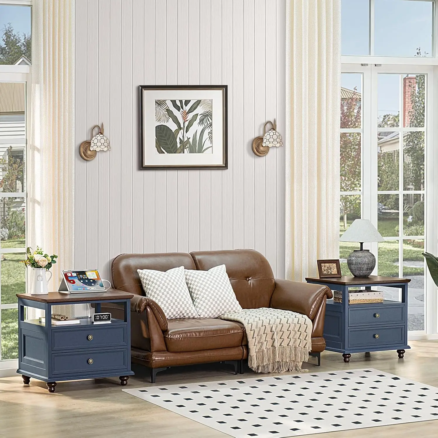 2 Drawer Nightstand with Charging Station 5