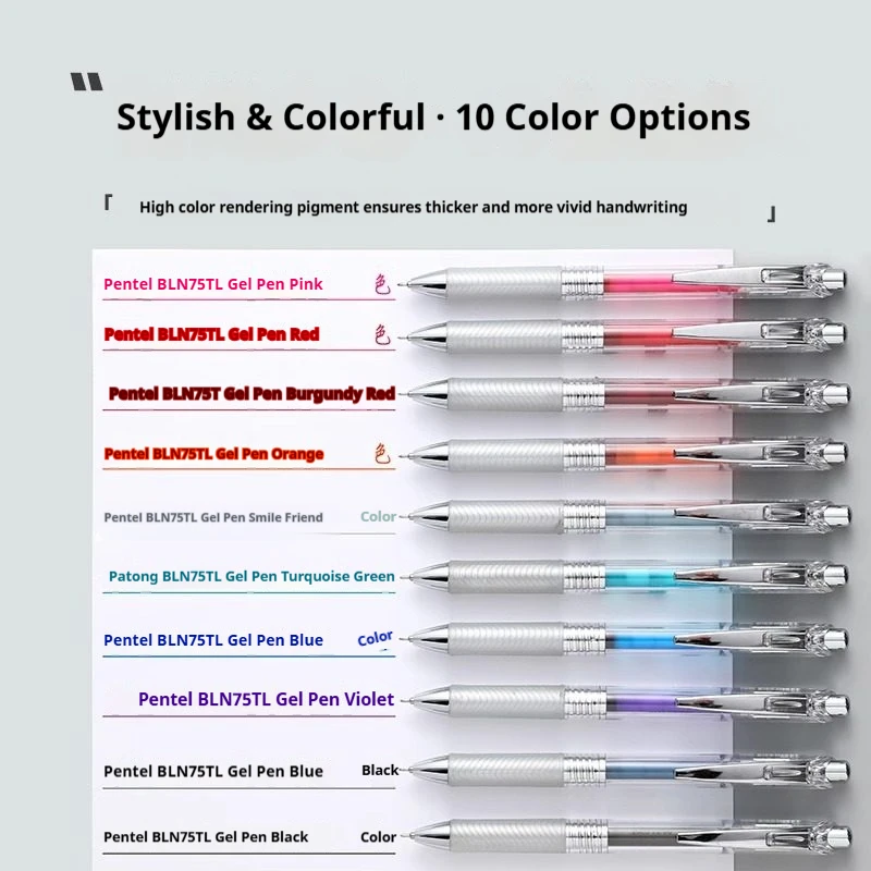 Pentel EnerGel Infree Gel Pens - Transparent Barrel with Soft Grip, 0.5mm Needle Tip, Colored Highlighter