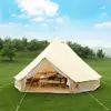 4-Season Waterproof Cotton Canvas Large Family Camp Beige Color Bell Tent Hunting Wall Tent with Roof Stove Jack Hole 4