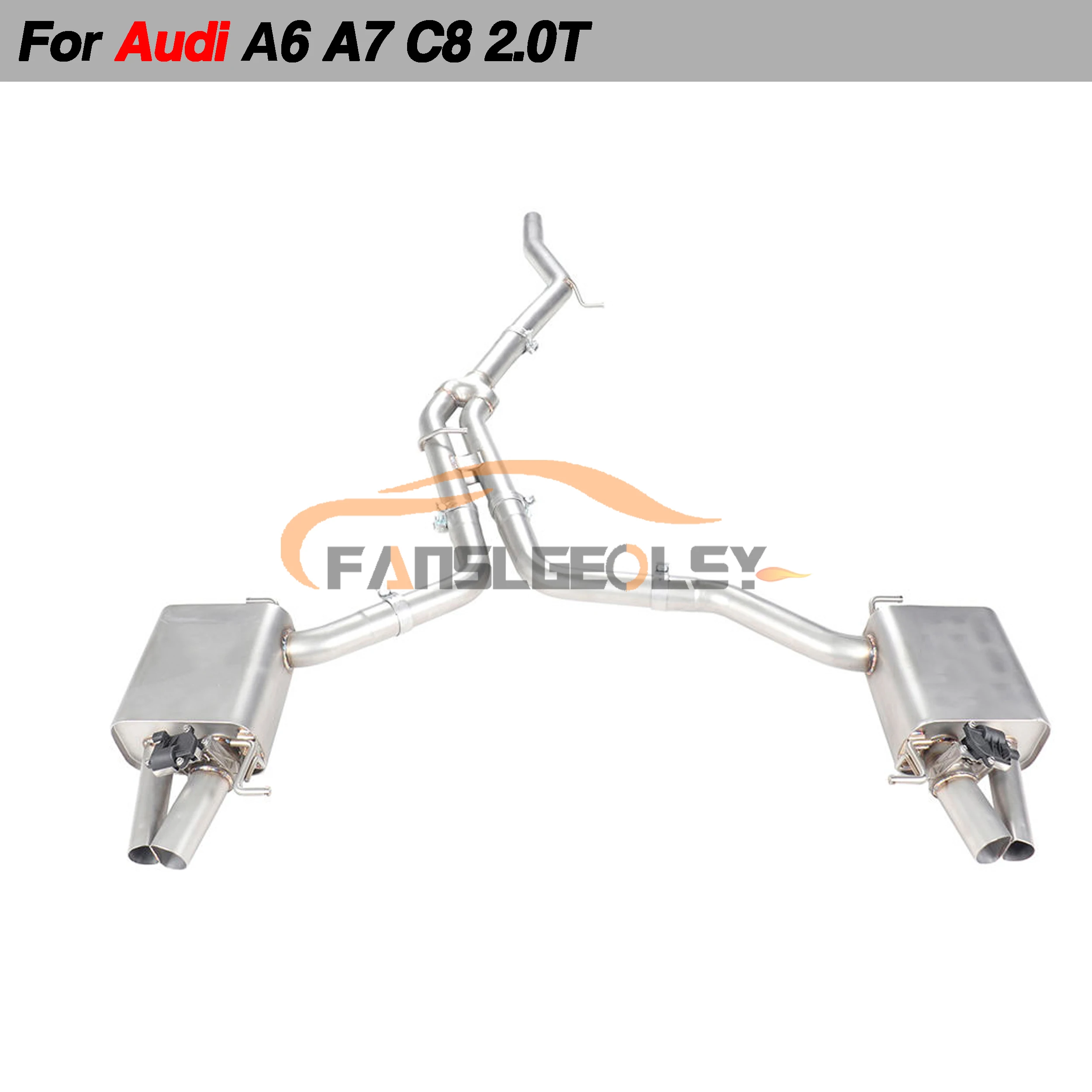 

For Audi A6 A7 C8 2.0T Steel Catback Performance Exhaust System Valve With Muffler Pipes Tuning exhaust assembly