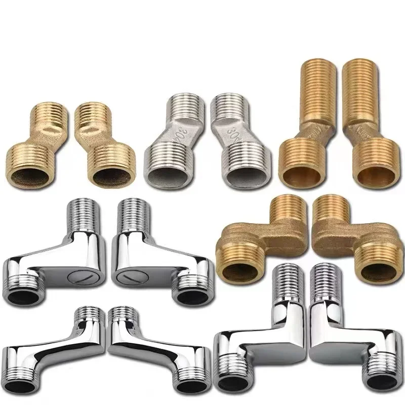 Bathroom Accessories Shower Faucet Curved Foot Fittings Brass Shower Room Pipe Bend Connector Bathroom Elbow Reducing Kitchen Angled Change Joint
