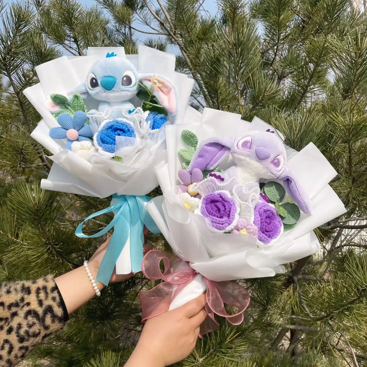 Disney Anime Stitch Plush Bouquet Stuffed Super Soft Kids Doll Christmas Birthday Valentine Graduation Gifts 2