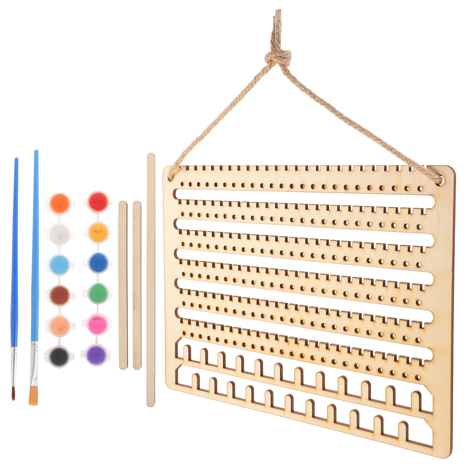 

Wall-mounted Wooden Jewelry Storage Rack Earrings Necklace Display Hanging Board Holder Organizer Stand