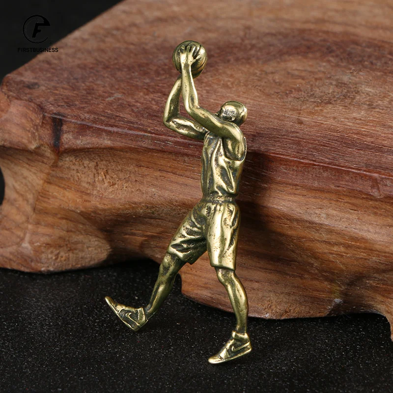 Basketball Superstar Figurines Vintage Brass Character Small Statue Desktop Ornaments Home Decoration Crafts Fans Souvenir Gifts