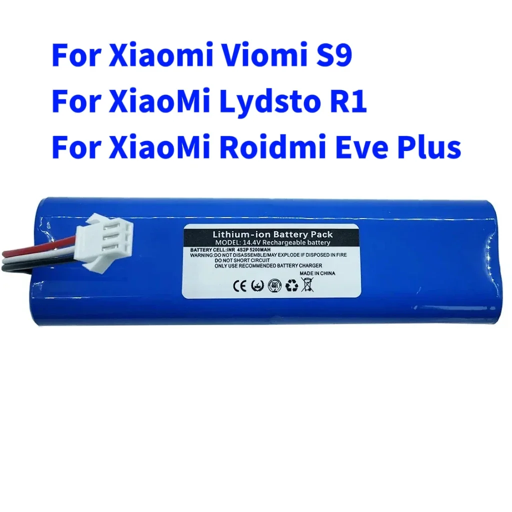 Rechargeable 14.4V 5200mAh For XiaoMi Lydsto R1 Robot Vacuum Cleaner R1 Battery Pack with Capacity Li-ion Battery