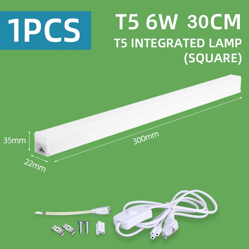 Lámpara de tubo LED para cocina, iluminación de tira, lámparas superbrillantes de 110 V, 220 V, 20 W, para dormitorio, gabinete, luz de trabajo, accesorio de bombilla LED, luz de tubo LED