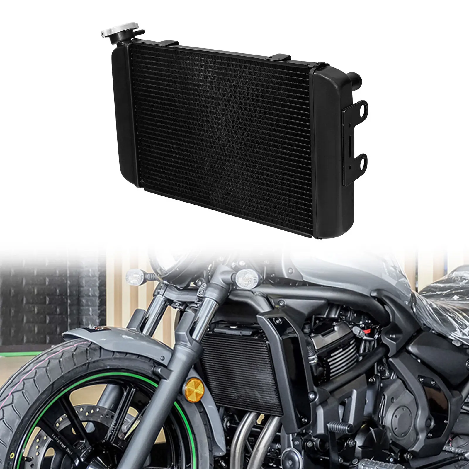 

Motorcycle Radiator Cooler Cooling For KAWASAKI Vulcan S 2015-2023 ABS 2015-2017 CAFE 2018-2019 SE 2020-2021
