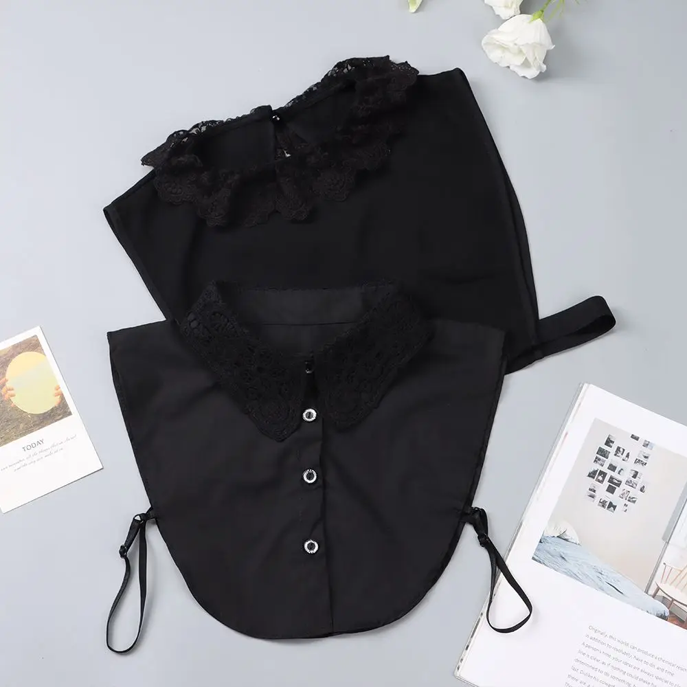 

Women Men Cotton Detachable Lapel Blouse Top Shirt Fake Collar False Tie Clothes Accessories
