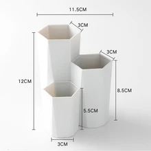  Organizer Brushes Holder Pen Makeup Brush Pot Jar Plastic Storage Container For Cosmetics Cotton Swabs Dresser Pencil Organizer 