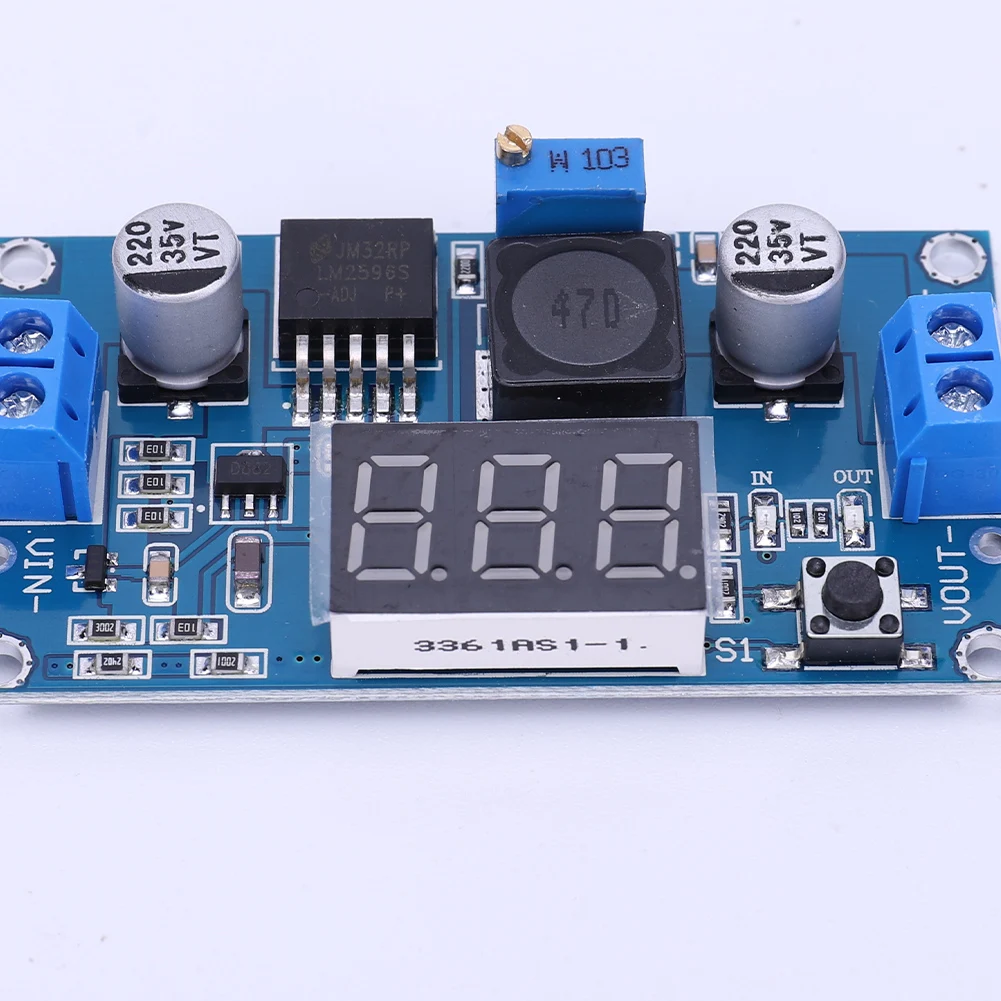 LM2596 가변 전압 조정기 디스플레이 입력이 있는 DC-DC 스텝다운 모듈 25V-40V 출력 1.25V-37V 벅 컨버터 고효율