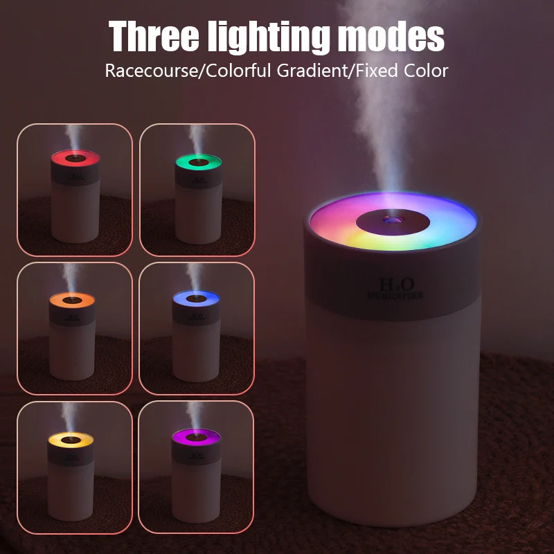 260ML 자동차 공기 가습기 USB 에센셜 오일 디퓨저 홈 아로마 가습 안개 제조기 LED 야간 조명 미니 초음파 가습기