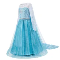 Robe de princesse pour enfants de 3 4 5 6 7 8 9 10 ans, déguisement de Cosplay Elsa pour petites filles, Costume d'été, vêtements de fête d'halloween 2