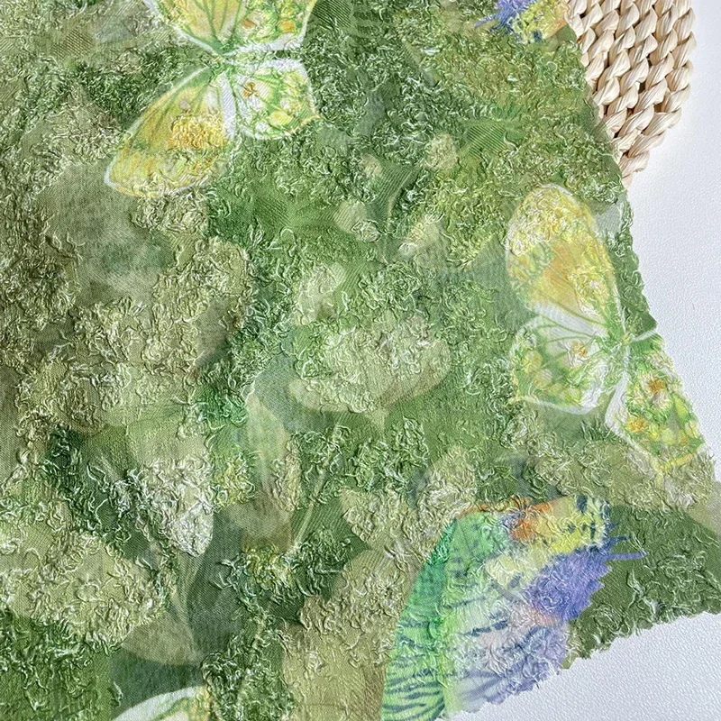 Aquarell Blume Chiffon Jacquard Stoff Retro Damen Kleid Cheongsam Kleidung DIY Nähen Digitaldruck Designer Stoff – Detail 5