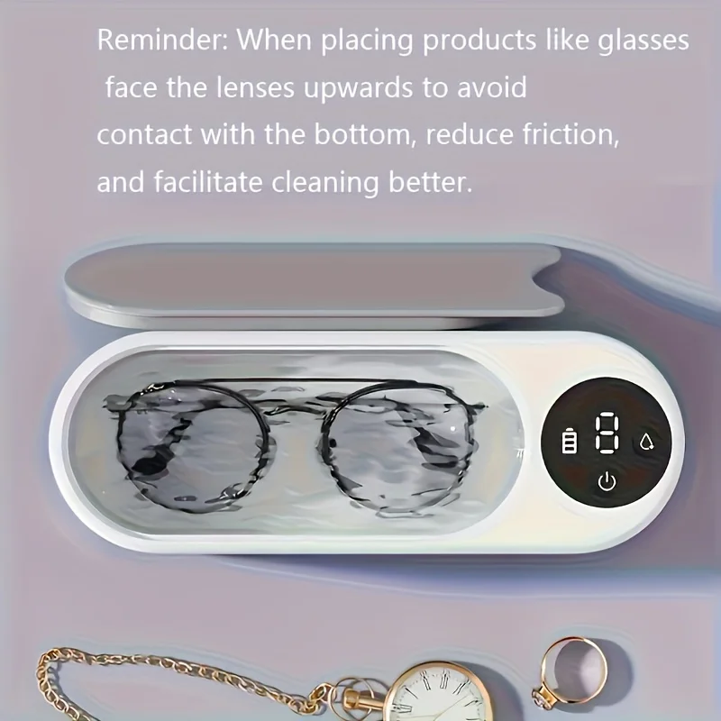 360Wireless Sonic Cleaning Device Glasses Cleaner Jewelry Braces Watch Cleaner Sonic VibrationUSBCharging