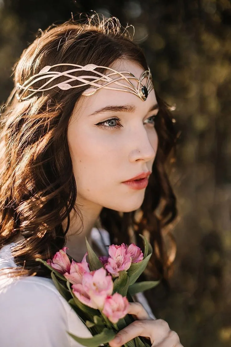 Vintage King round Elves Crown Tiara-Leaf Headband for Women And Men Bridal Hair Accessory Wedding Headwear Gift hair accessory,hair headdress,bridal headwear,hair band crown