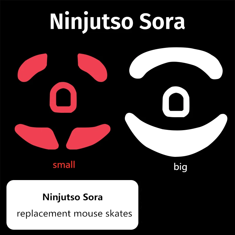 Conjunto Pacote Substituição do Mouse Patins para Ninjutso Sora Velocidade de Controle Mouse Pés Versão Gelo Ratos Desliza Pequeno e Grande para a Escolha 1