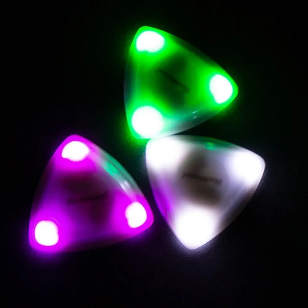 Description Picture 6 of itemGuitar Glowing Plectrum White/Green/Purple Luminous Glowing Picks Acoustic Guitar Picks with LED Light Bass Ukulele Accessories