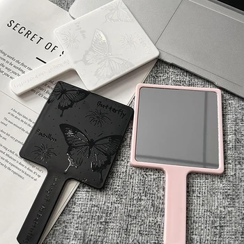Specchio quadrato a farfalla vintage Mini specchio per trucco cosmetico da tavolo tenuto in mano Specchio di bellezza portatile da viaggio Regalo di compleanno per ragazza 1