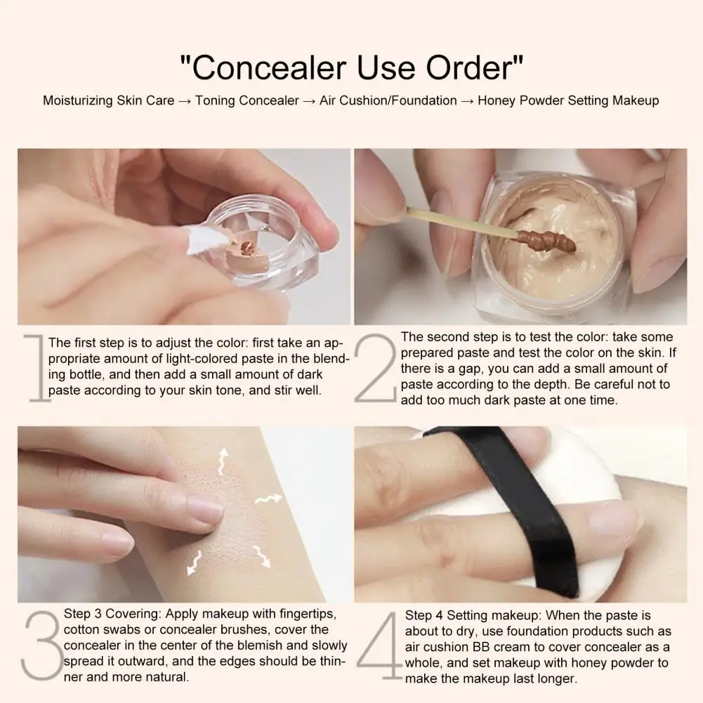 2 Pcs 10ml Tattoo Concealers High Coverage Waterproof Even Skin Tone Birthmark Scar Concealer Makeup Beauty Accessory