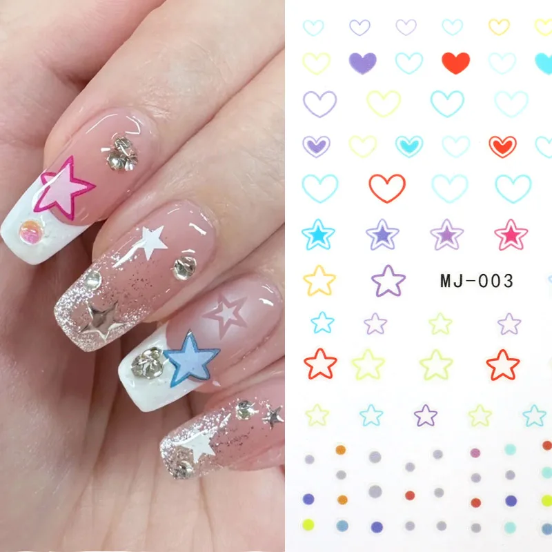 3D Regenbogen Sterne Nail Art Aufkleber Herz Liebe Planeten Transfer Aufkleber für Nagel selbstklebende Slider Fo_voghion.com