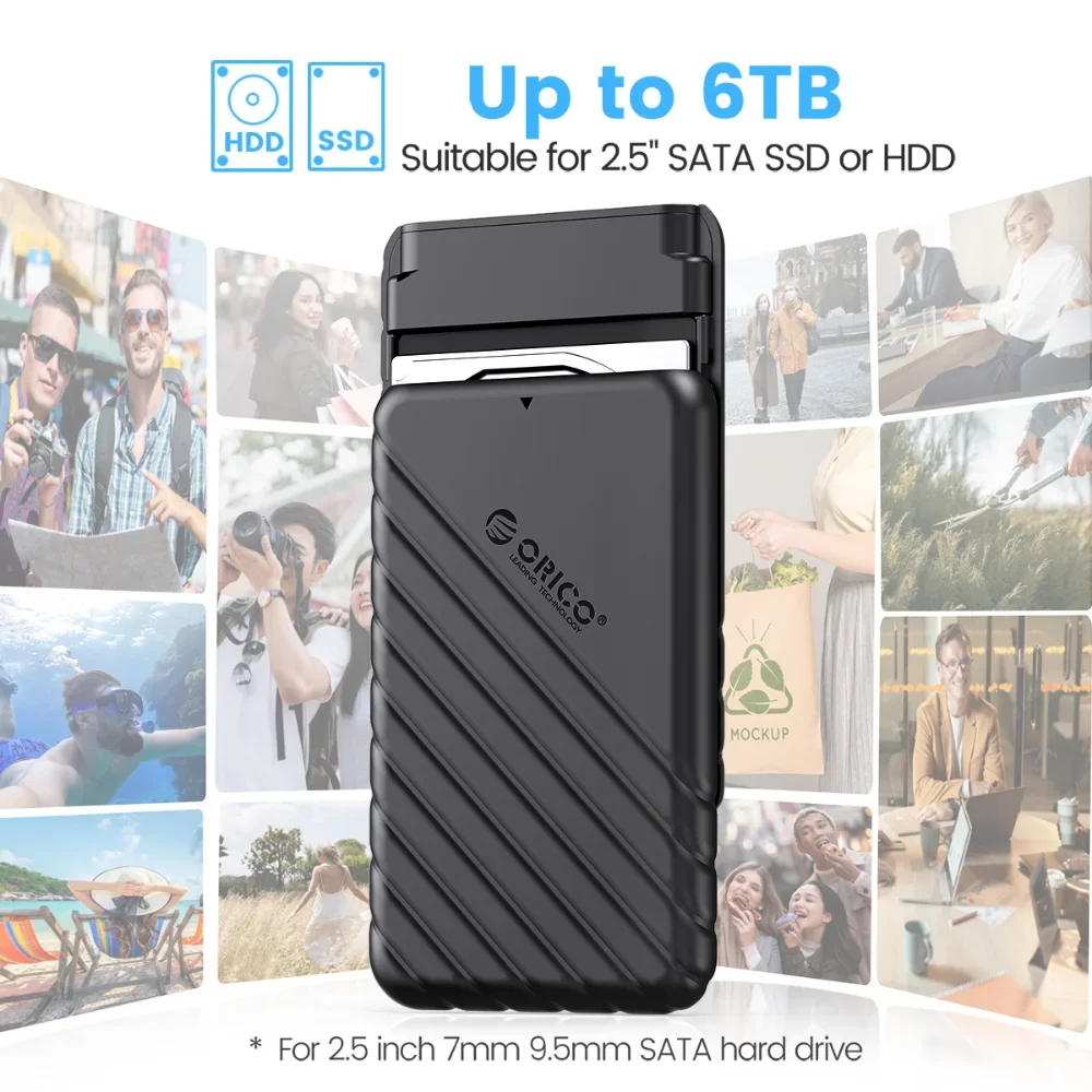 ORICO HDD 인클로저 2.5 SATA-USB 3.0 어댑터 하드 드라이브 케이스 5Gbps HDD SSD 하드 드라이브 인클로저 PC 노트북용 UASP 지원