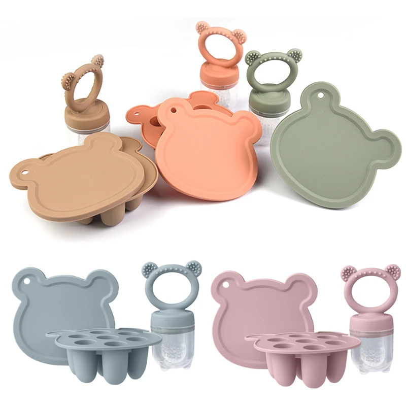Baby Ice Cream Pops Silicone Mold Ice Cream Maker Popsicles Molds Baby Fruit Feeding Pacifier Teether Toy Sutff