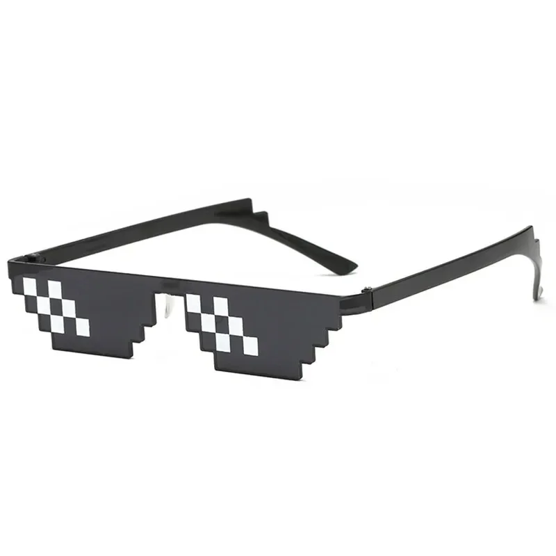Thug Life Party Sunglasses 8Bit Pixelated Mosaic Gamer MLG Photo Props Glasses Unisex for Adults Teens Funny Cool Life
