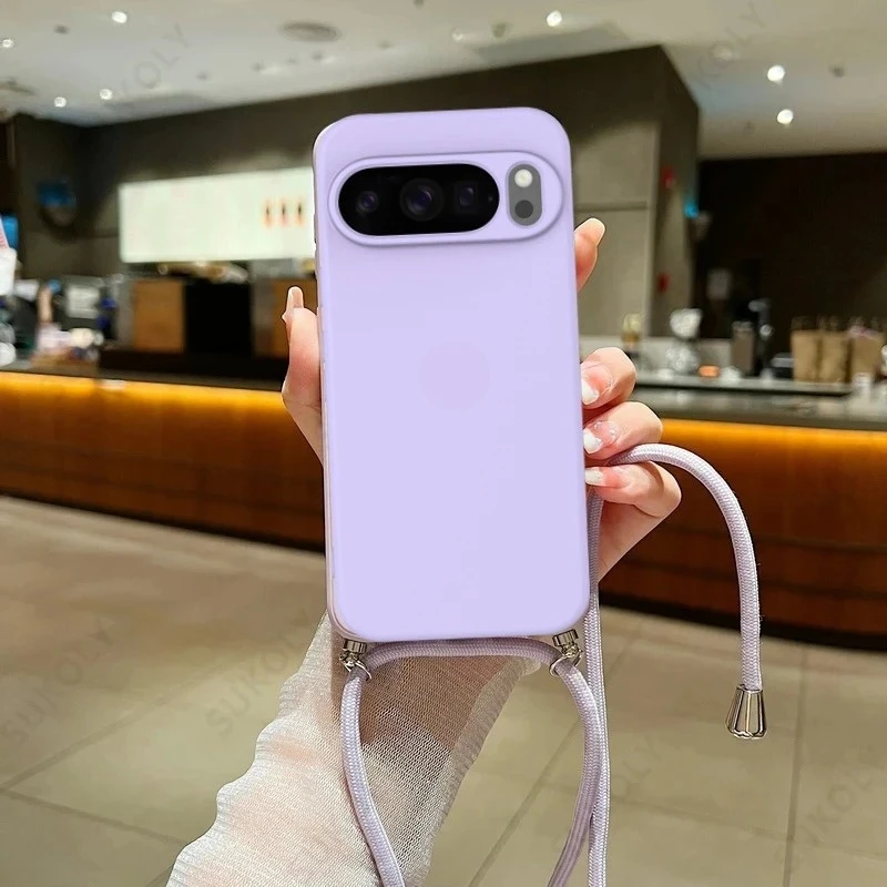 Premium Skin-Friendly Silicone Phone Case with Lanyard Attachment