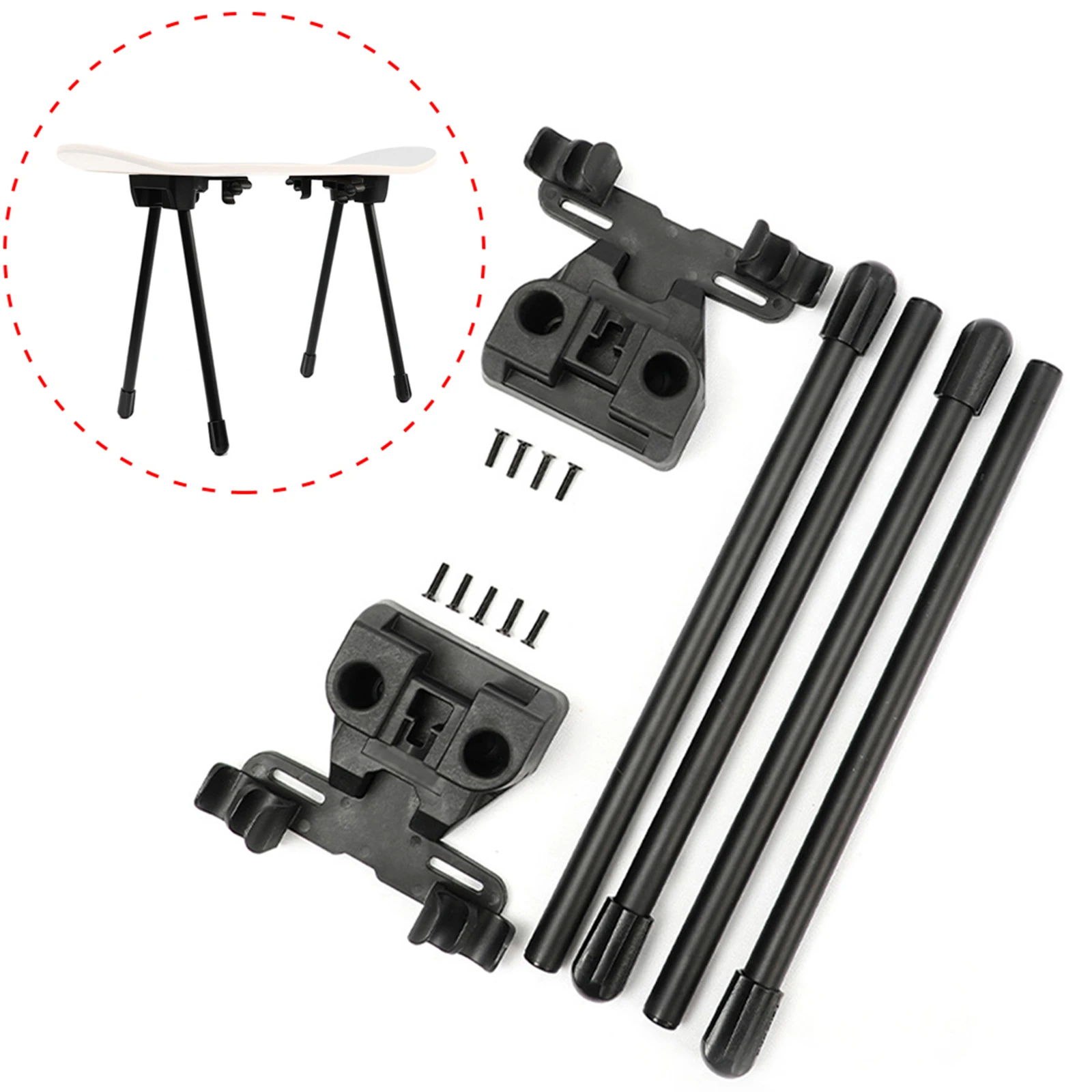 Pieds De Meubles En Métal Noir Pliants - Lot Pour Projets DIY Skateboard Ou Bricolage