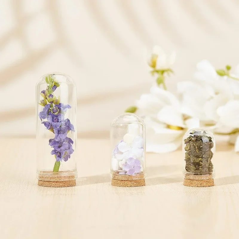 Glass Bottles 24 Pack 3 Mixed Size Dome Cloche Cover Decoration with Cork Stoppers For Party Favors Arts