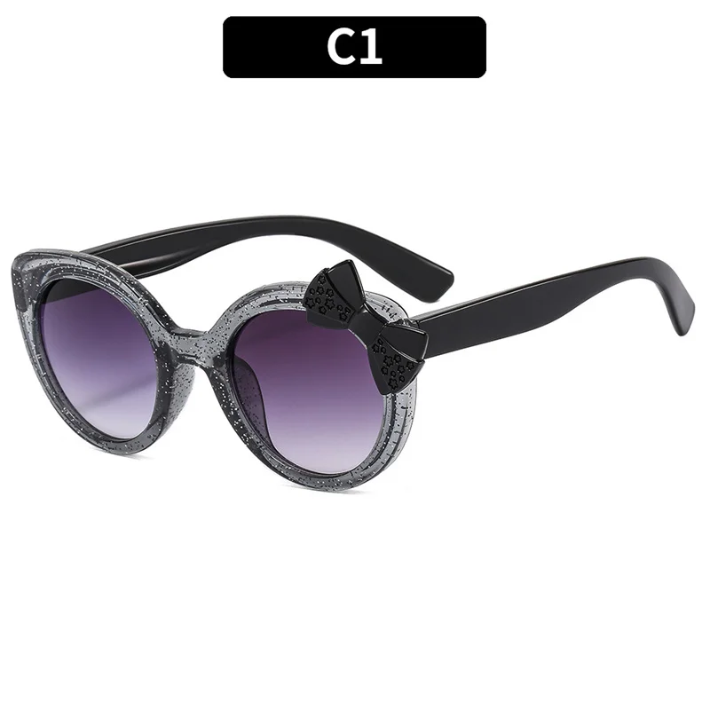2023 Lovely Cat Eye Children Sunglae Peronality Bowknot Sun Glae Kid Cute Baby Eyewear Trend Girl Boy_voghion.com