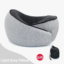 Enhanced Comfort Snail Style Travel Neck Pillow - Portable & Adjustable Memory Foam Support for Restful Sleep (Light Grey Pillow)
