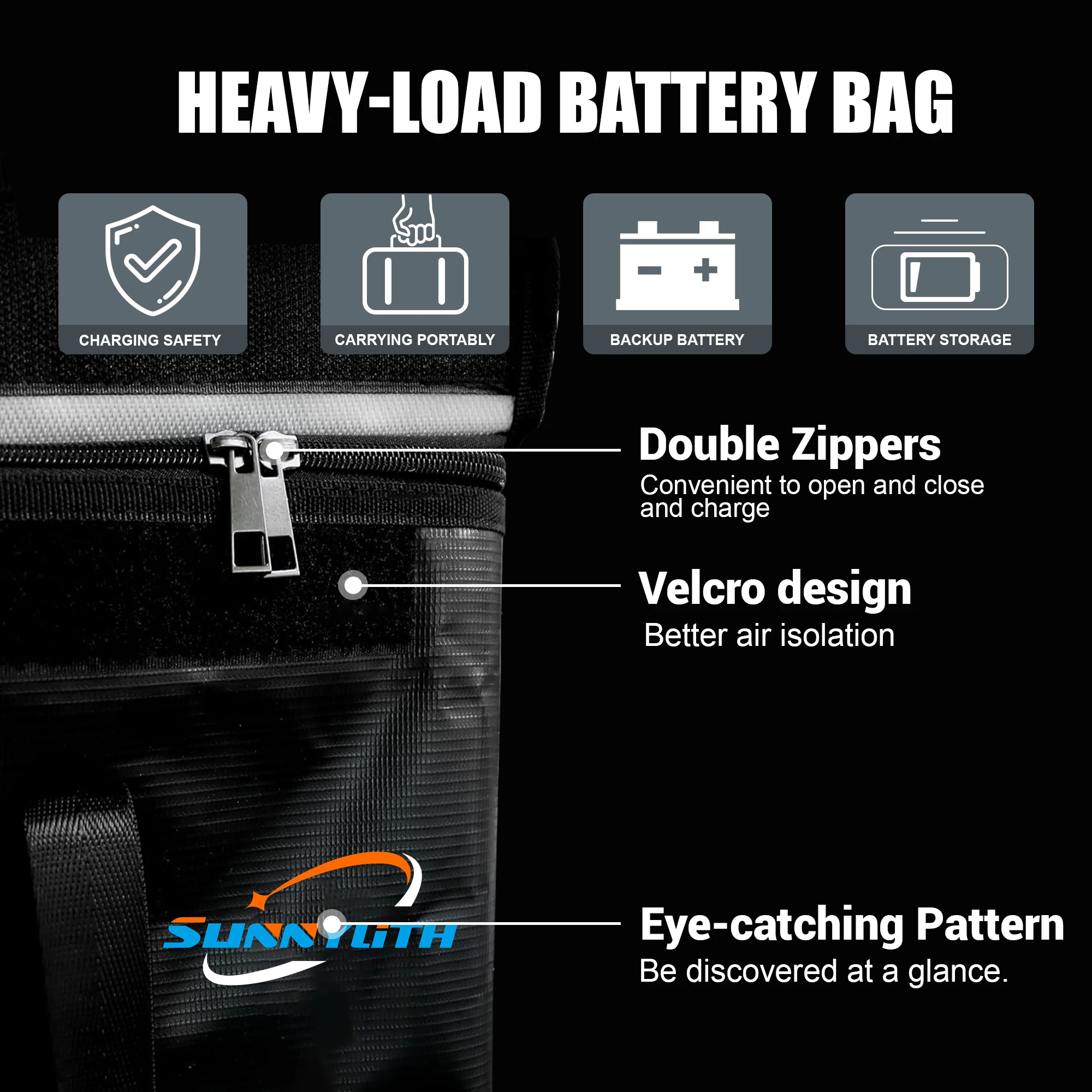 Sac anti-explosion pour batterie drone FPV RC, protection LiPo, noir
