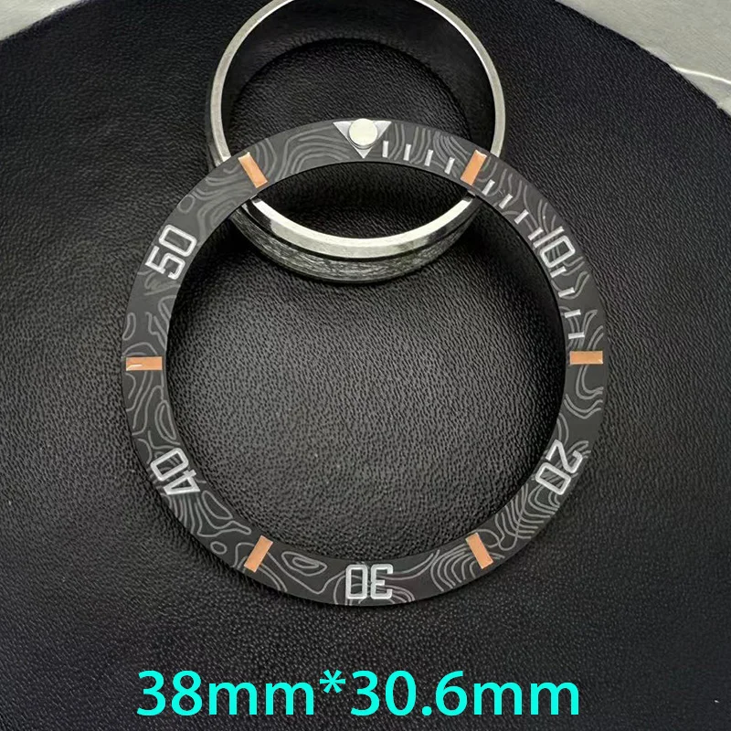 Imitation Carbon Fiber Curved Ceramics Bezel Insert