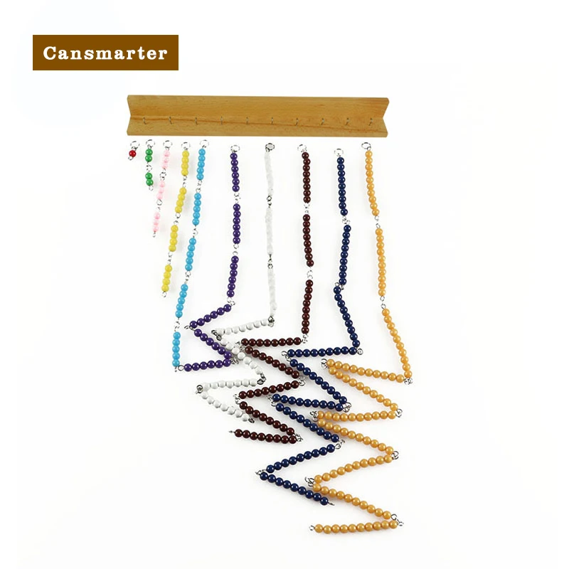 Montessori Baby Toys Wooden Material Math Short Bead Chain Practice Teaching Preschool Color Bead Chain Toys for Children