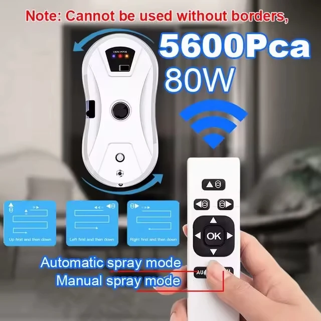 Rechargeable Cordless Wireless Window Vacuum Cleaner Wall Glass Windows Cleaning Robot with Auto Spray 4