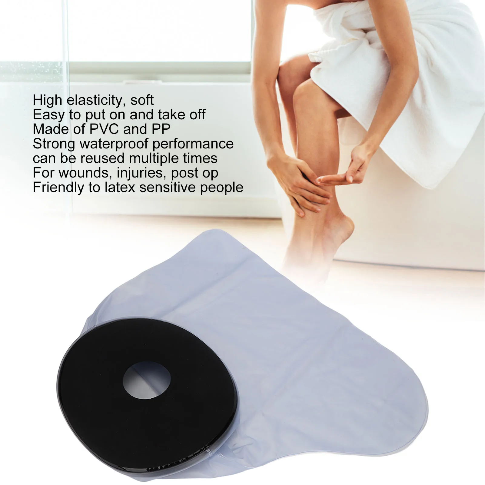 Foot Cast Shower Cover Stable and Firm High Elasticity Waterproof Foot Cast Sleeve Good Sealing Easy To Clean for Post Op 3